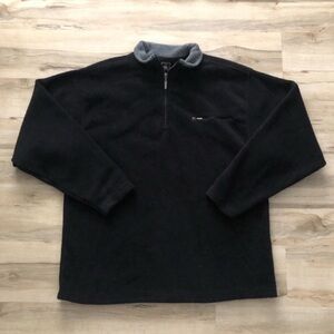 Men's Black and Gray Zip-Up Sweater